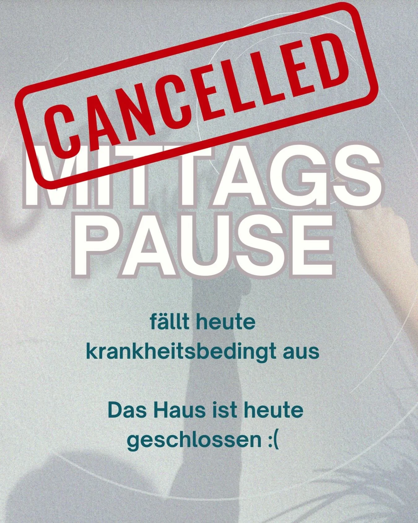 Heute finden Mittagspause und Open Hours nicht statt :( wir sehen uns morgen beim Open Hours!