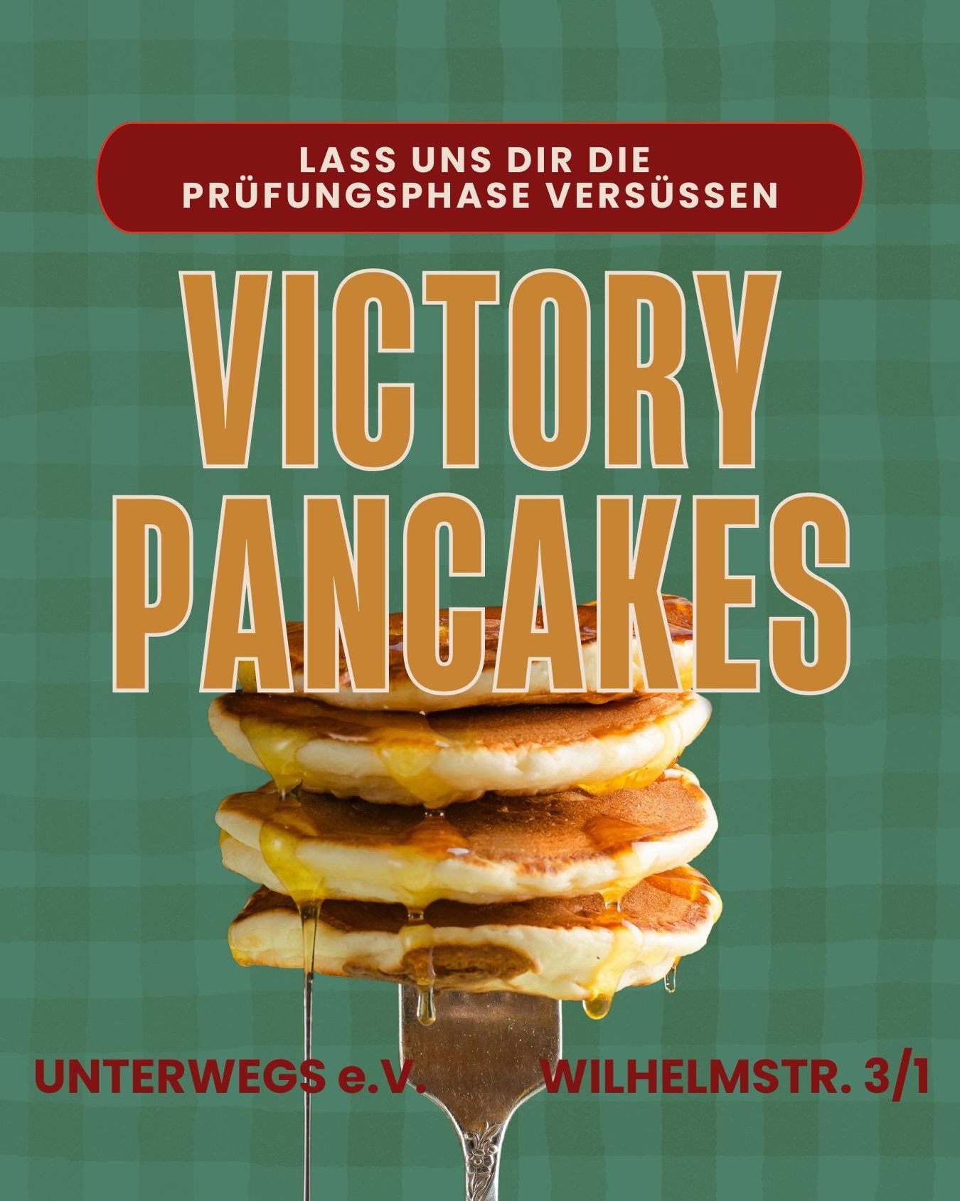 N&auml;chste Woche ist schon die letzte Woche des Semesters und deswegen passieren besondere Dinge bei uns: es gibt am Dienstag und Donnerstag ein Pancake Fr&uuml;hst&uuml;ck! Kommt vorbei, tankt auf, egal ob f&uuml;r eine Pr&uuml;fung oder einfach s