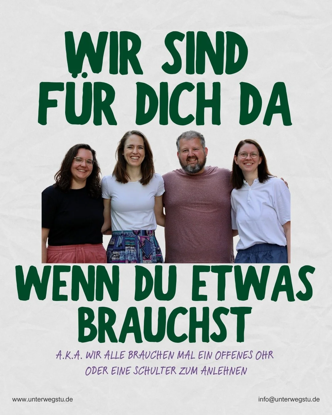Wir sind f&uuml;r dich da! Wir alle brauchen mal ein offenes Ohr - du kannst dich immer bei uns melden. Vielleicht brauchst du jemanden, der dir zuh&ouml;rt, weil du ein Problem hast. Vielleicht brauchst du Rat oder Hilfe, um dir Hilfe zu holen! Viel