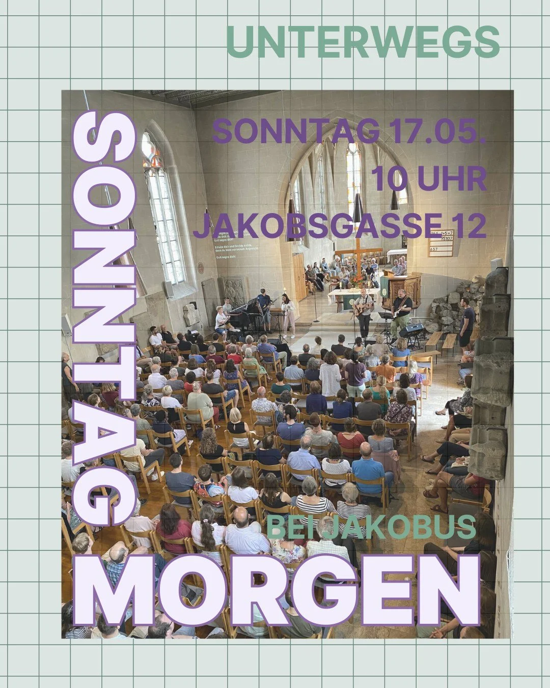 Hast du Lust mit der Unterwegs Gemeinschaft einen Gottesdienst zu besuchen? Unser Sonntagabend Gottesdienst findet dieses Mal Sonntagmorgen statt - gleicher Vibe, andere Uhrzeit! Ganz egal, ob du das zum ersten Mal oder ganz oft machst - du bist herz
