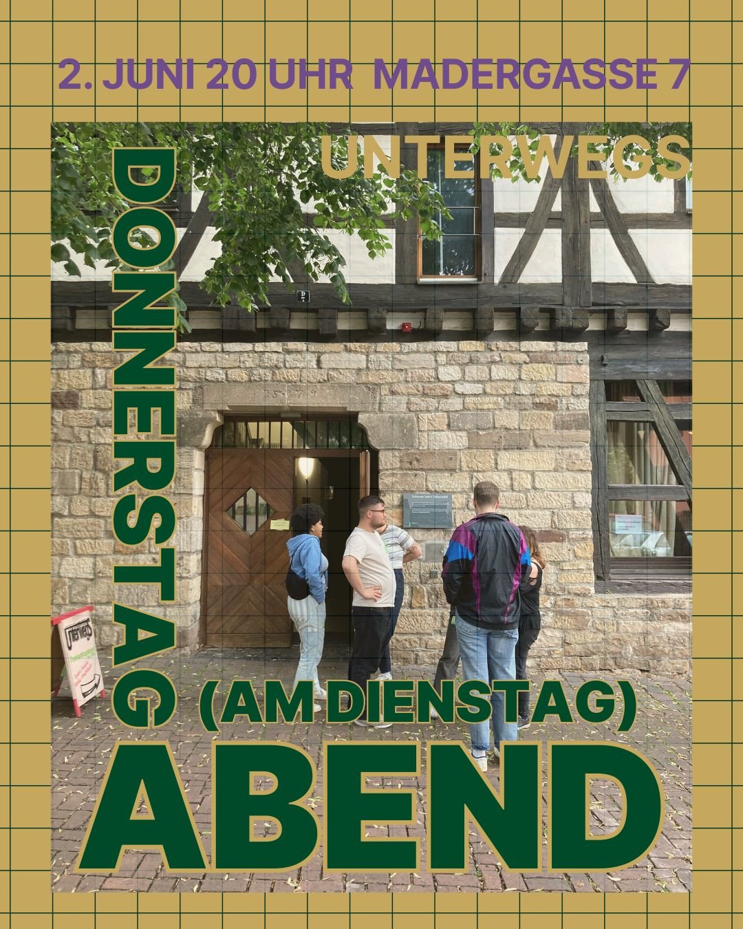 N&auml;chste Woche ist endlich wieder Donnerstagabend - aber DIENSTAG! Wir freuen uns auf euch 🤗