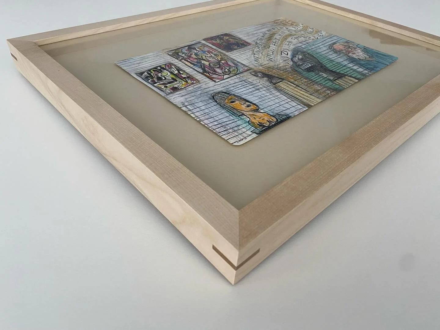 Just weeks after getting in touch with @matthew.collings_ himself to enquire about one of his drawings, one comes through the door, courtesy of @carley.stephen . It was obviously a pleasure to have this fabulous drawing in for framing. Matthew spoke 