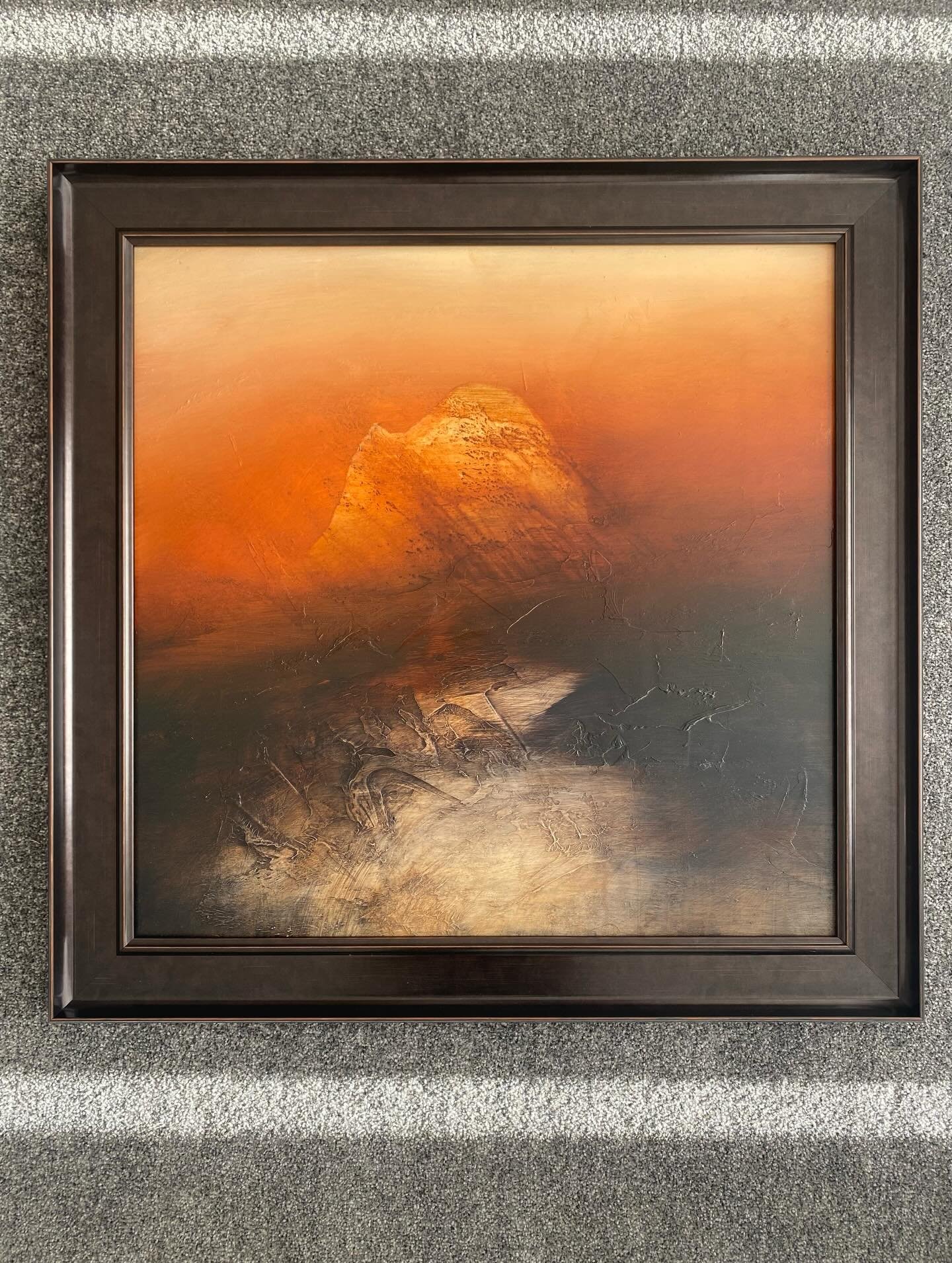 I&rsquo;ve had a few cracking paintings in for the stellar chap @johnbainbridgeart recently. The first couple we framed in this very sleek scooped black profile with red highlights. The second needed re-stretching and was framed in an oak tray frame 