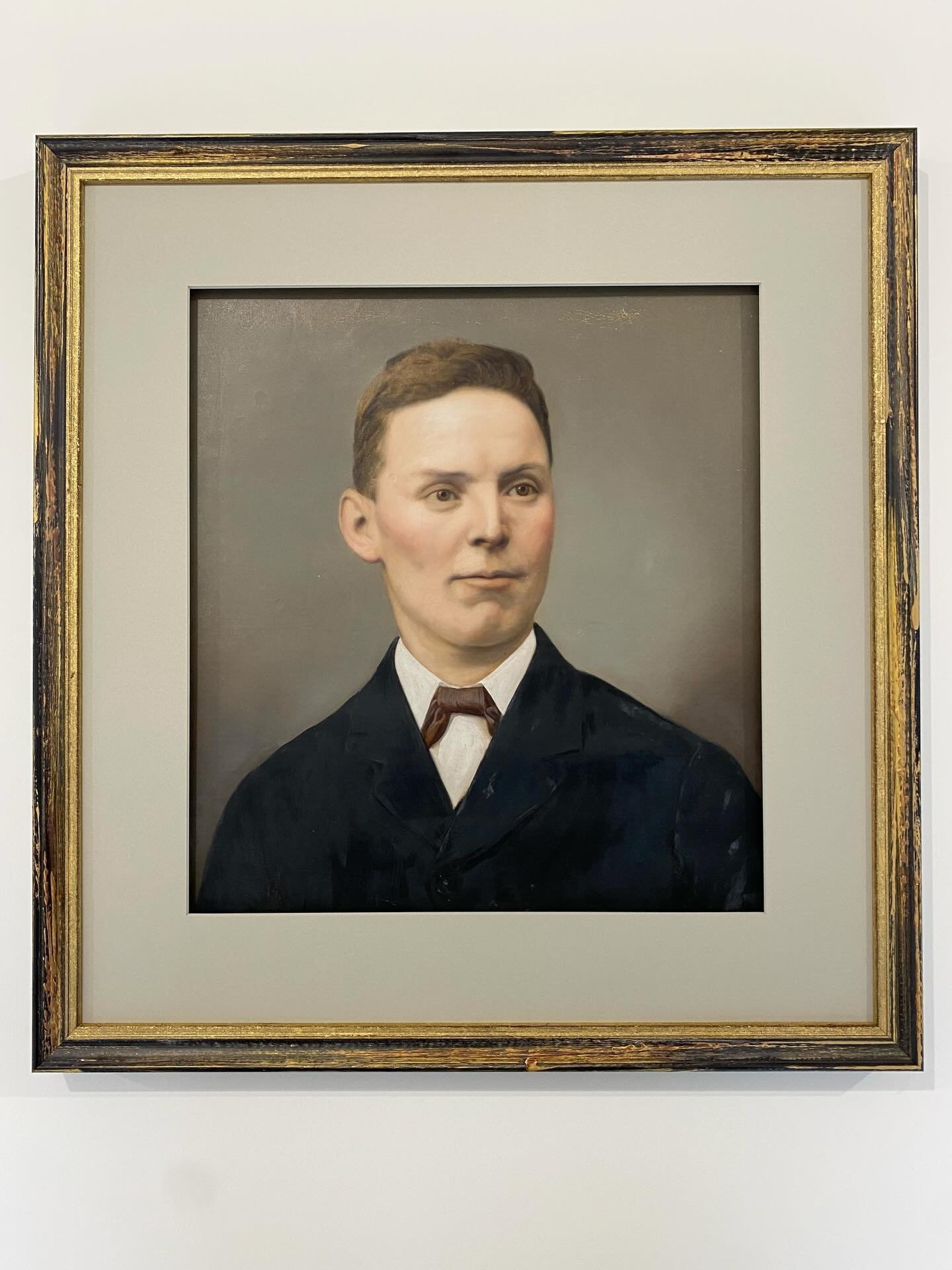 This was something that came in to me towards the end of last year. It was previously in a frame sandwiched straight to the glass and as a result had been quite badly damaged. There was a ghostly negative left on that glass of the portrait due to off