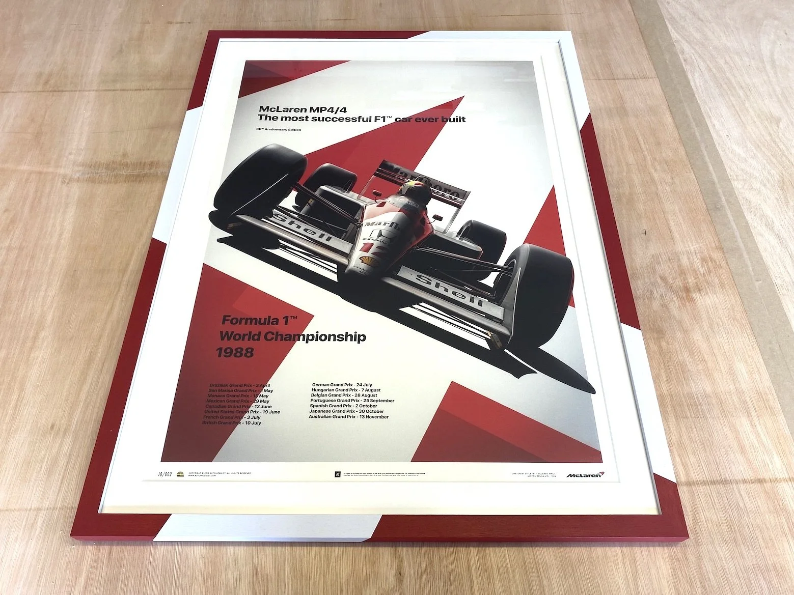 Hand painted frame taking the design from the print into the frame