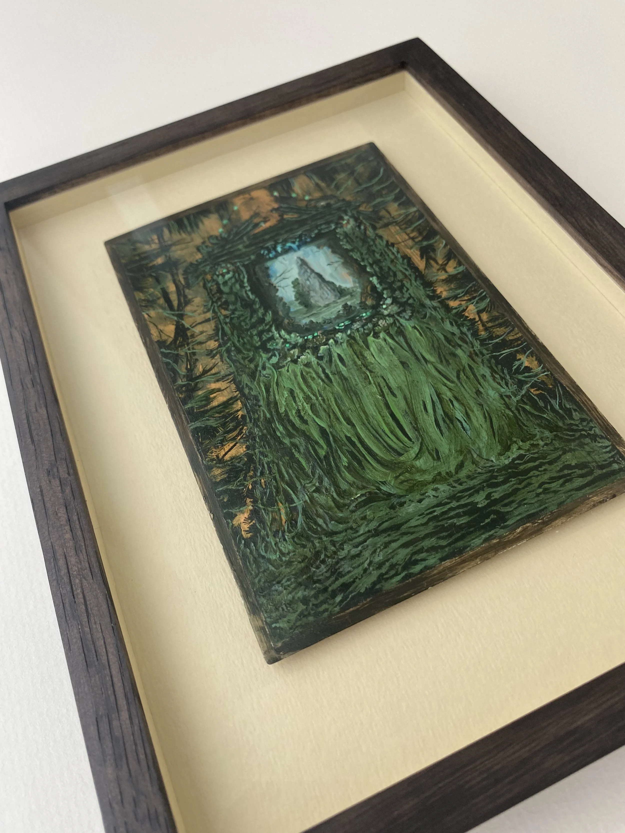 Joanna Whittle painting on copper plate float mounted