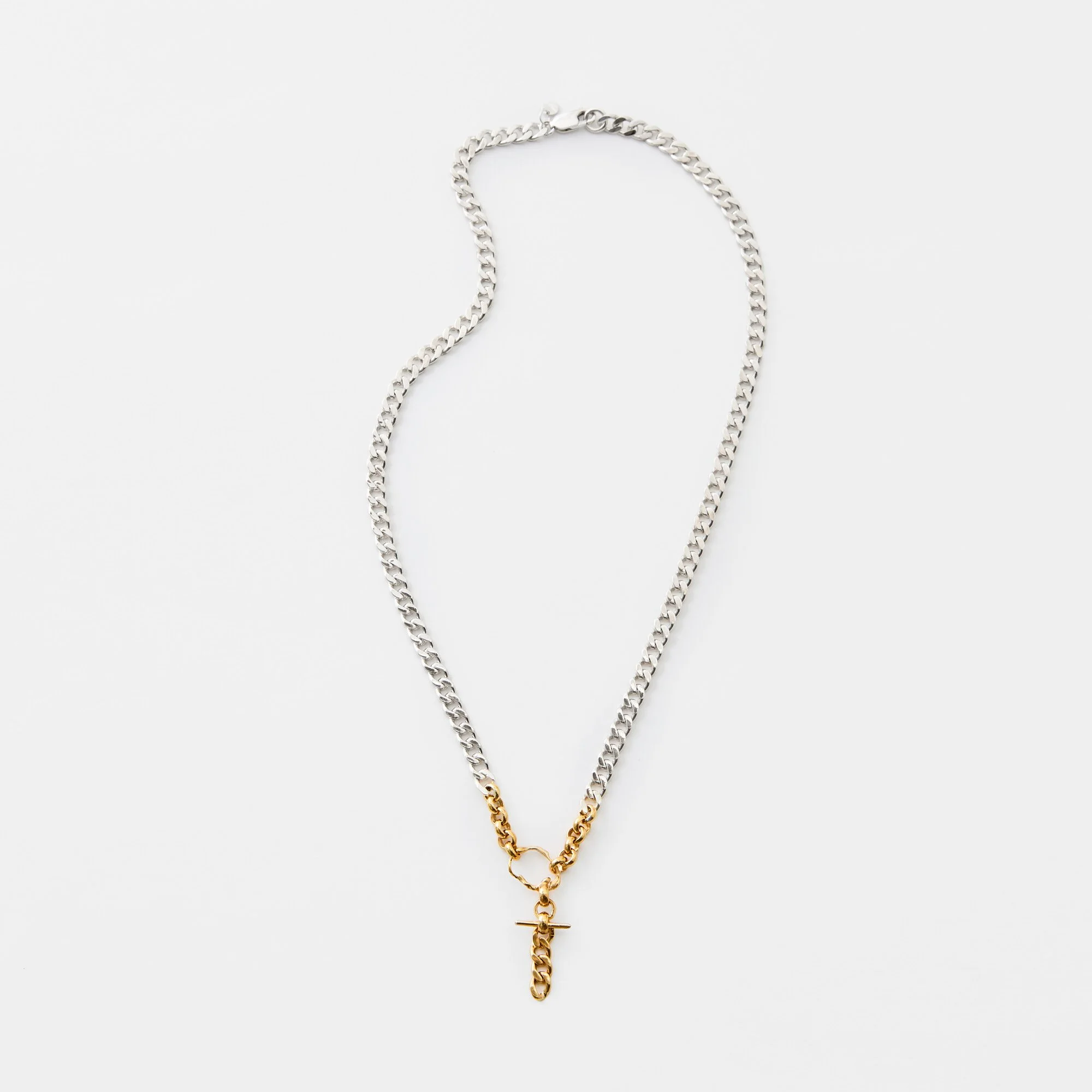 silver and gold necklace