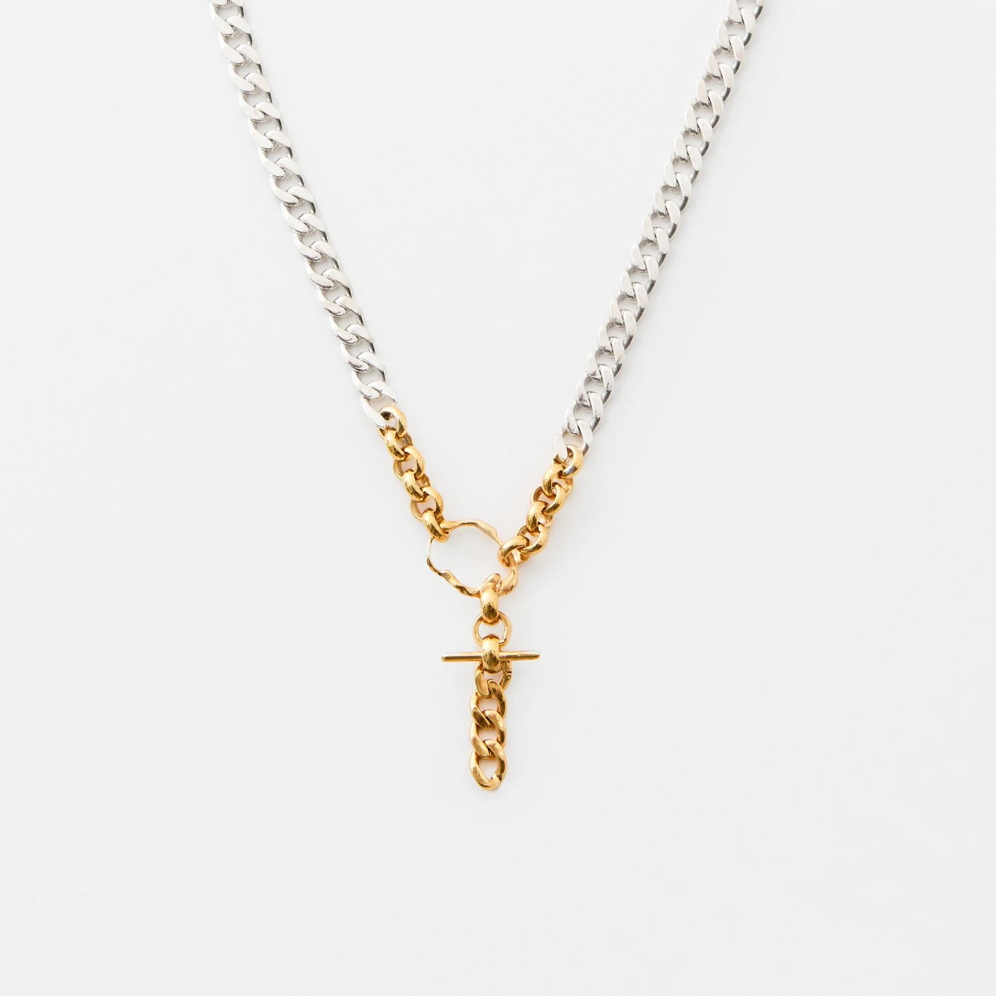 mixed metal toggle necklace