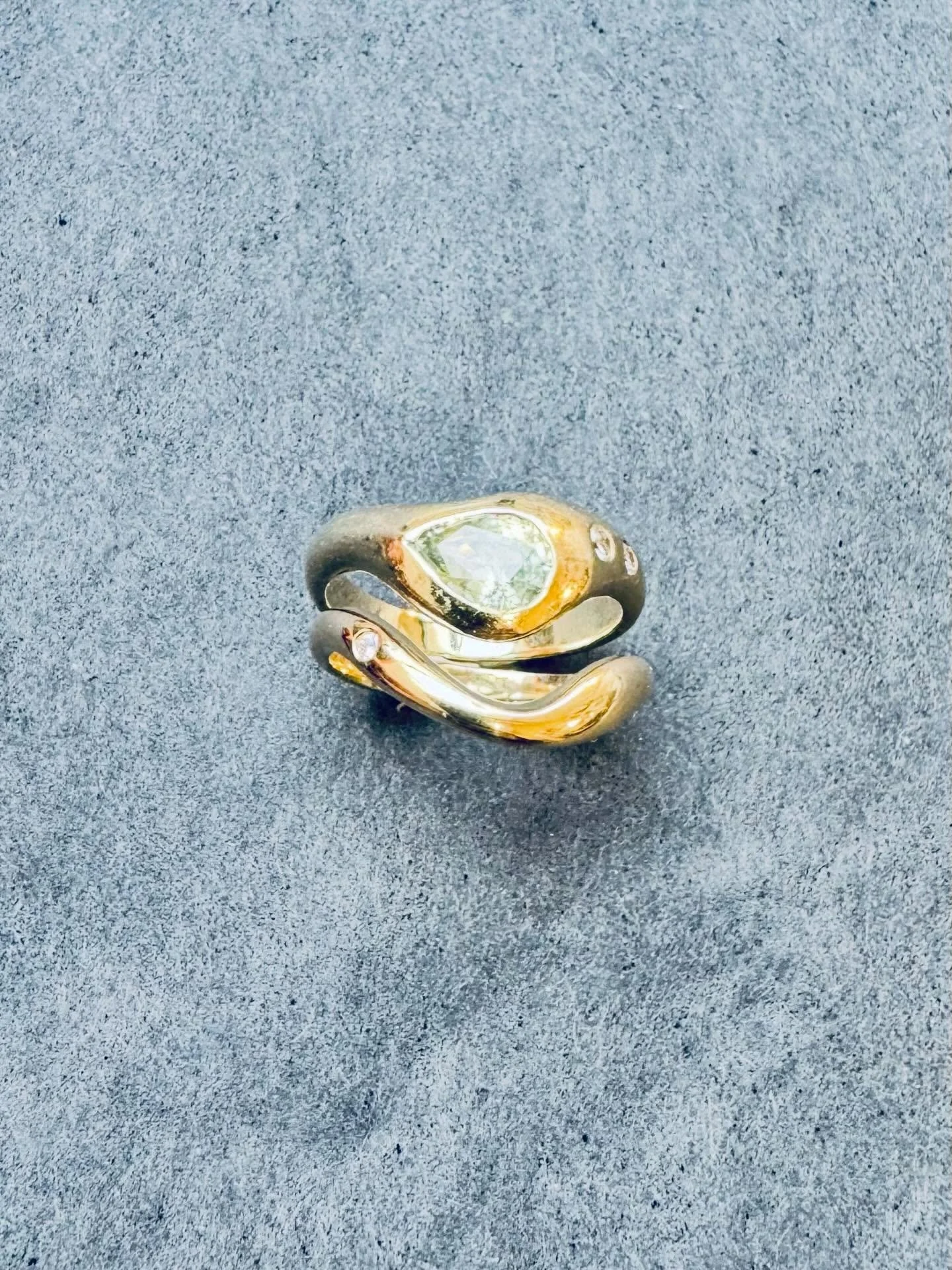 For Ellie ❤️ She was proposed to with a beautiful green sapphire and diamond engagement ring. Now she&rsquo;s been back to get her wedding band made, also and 9 carat yellow gold ring with a diamond. She wanted the wedding band to follow the shape of