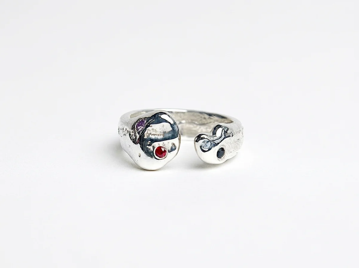 Snake ring with sapphires