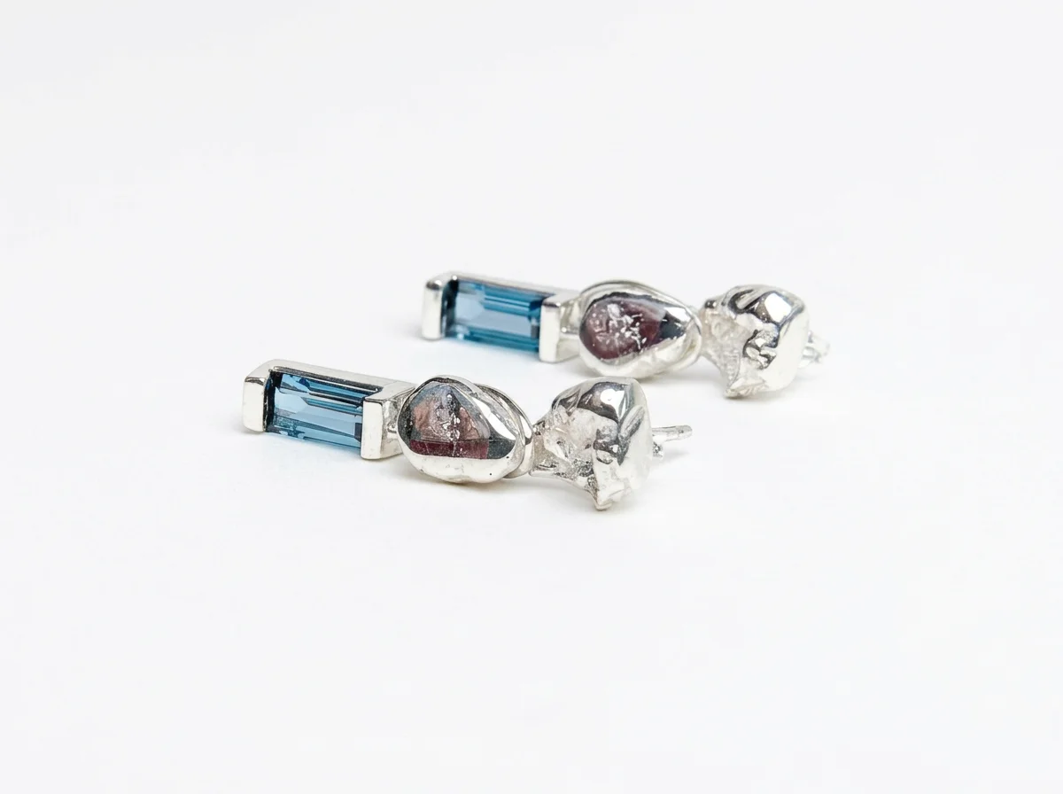 London blue topaz and sterling silver earrings