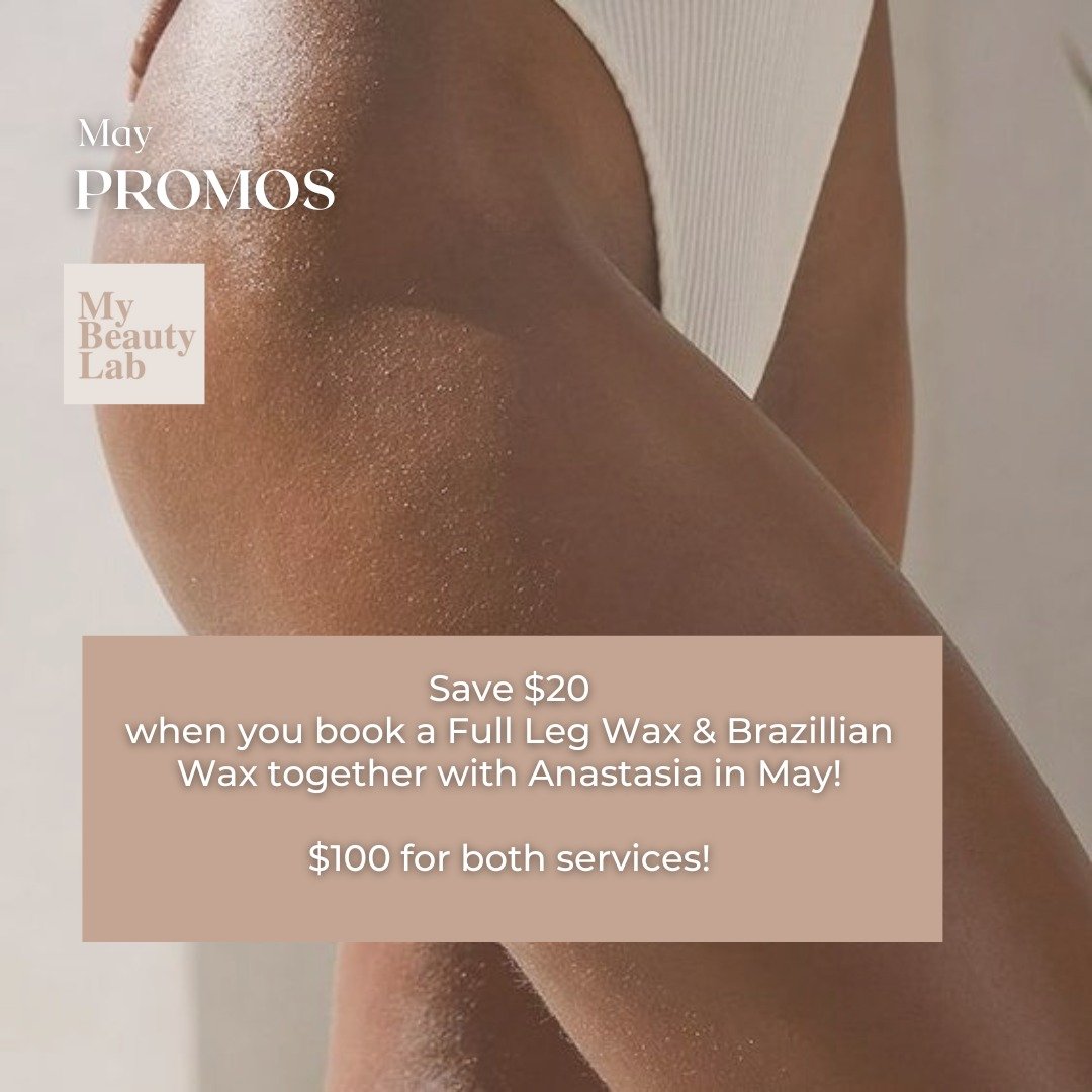 💐Book your brazillian and full leg WAX with Anastasia this month and save $20 ($100 for both services)
How to book: Use Anastasia's booking link in our bio and choose the promo!
If you want to add this to a service with Mackenzie or Miranda, DM us a