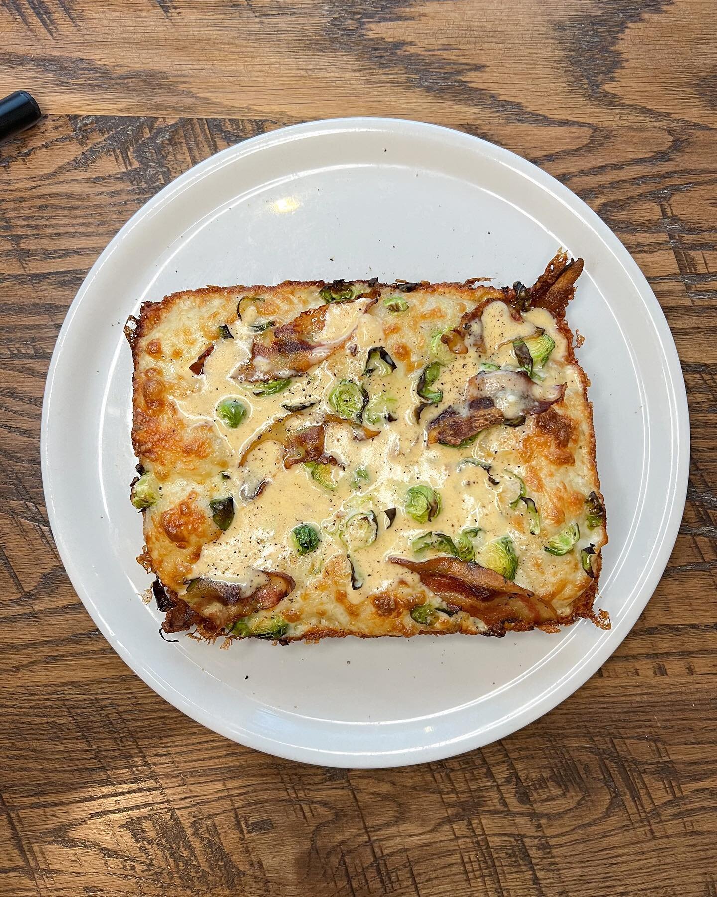 Sprout square is here! 

&bull;Cheese Blend, Plato Dale Farm Brussels Sprouts, Tempesta Guanciale, Parmigiano Fonduta