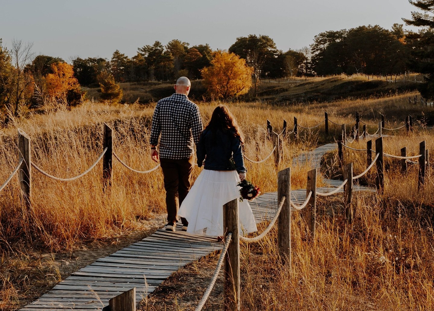Had the dreamiest time with these two 😍

We soaked in the last of the beautiful Wisconsin fall colors along Lake Michigan, ending the day with a golden hour walk through the woods - does it get much better than that?