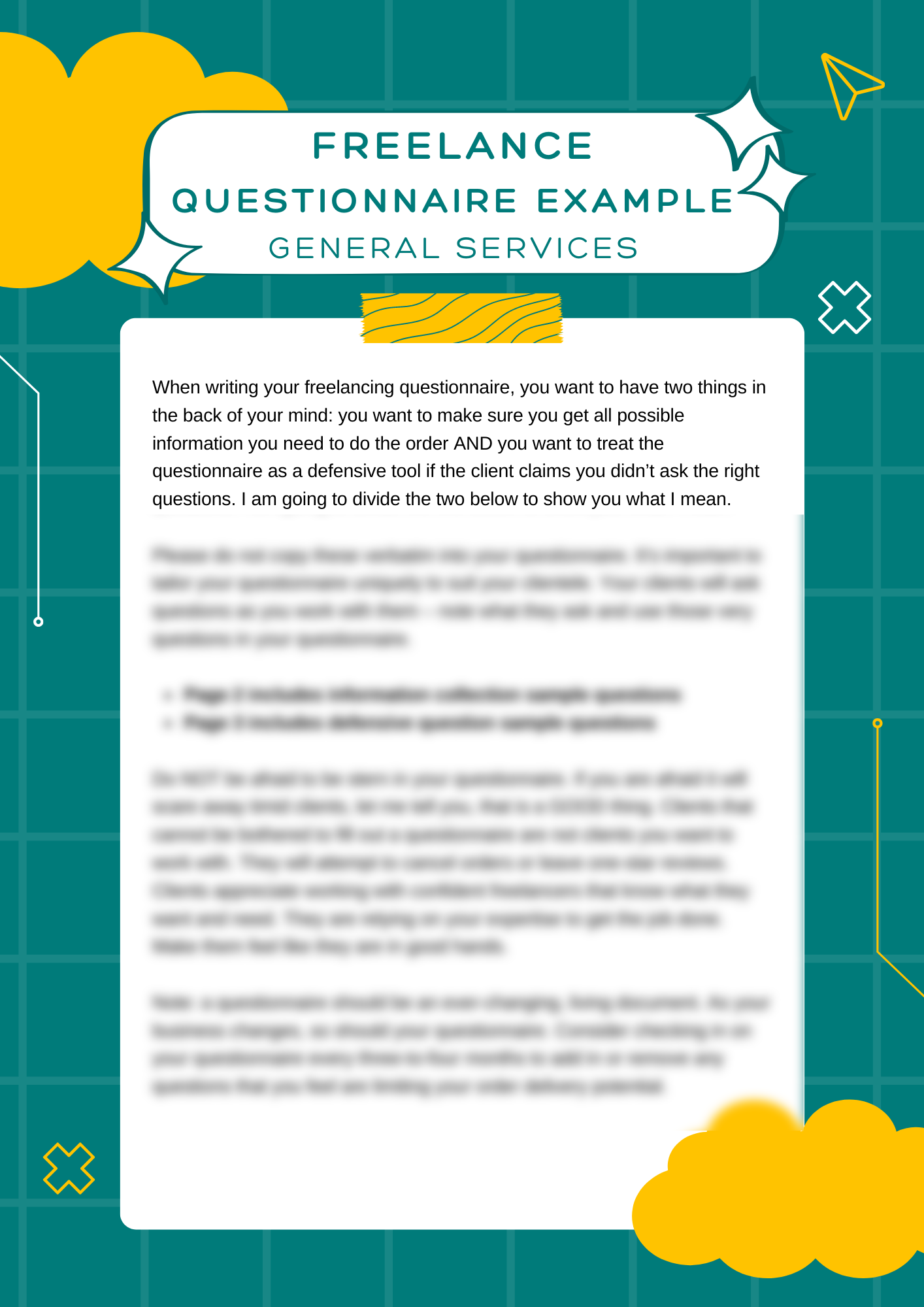 Questionnaire Format Questionnaire format