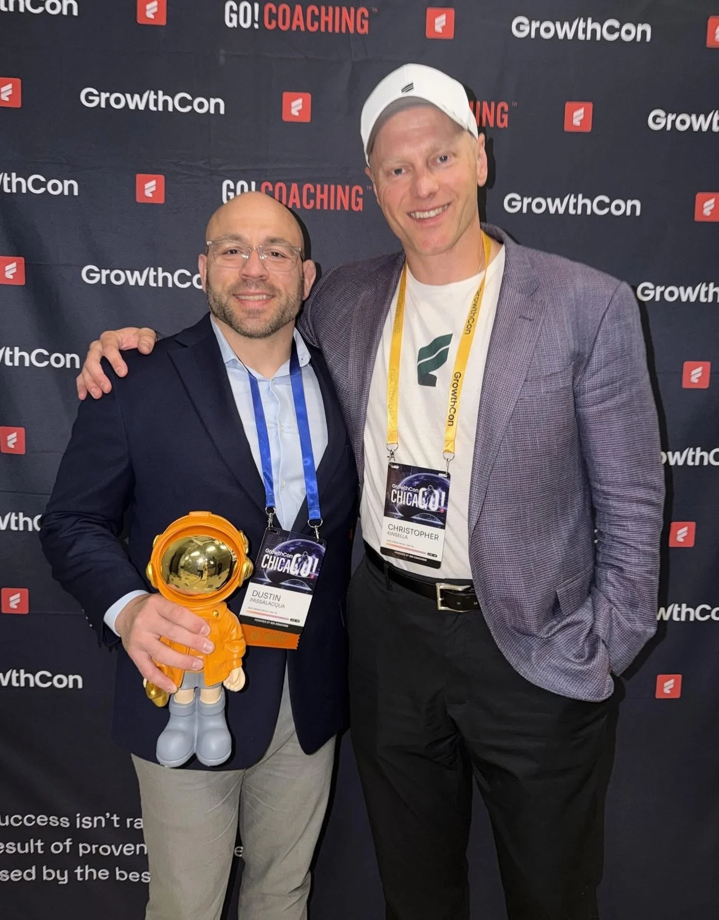 Honored to receive the GO! Getter Moonman Award for the second time at GrowthCon. 

This award is presented to one student in each coaching group based on accountability, growth, and looking to make others better around them. 

Honestly, I&rsquo;m no