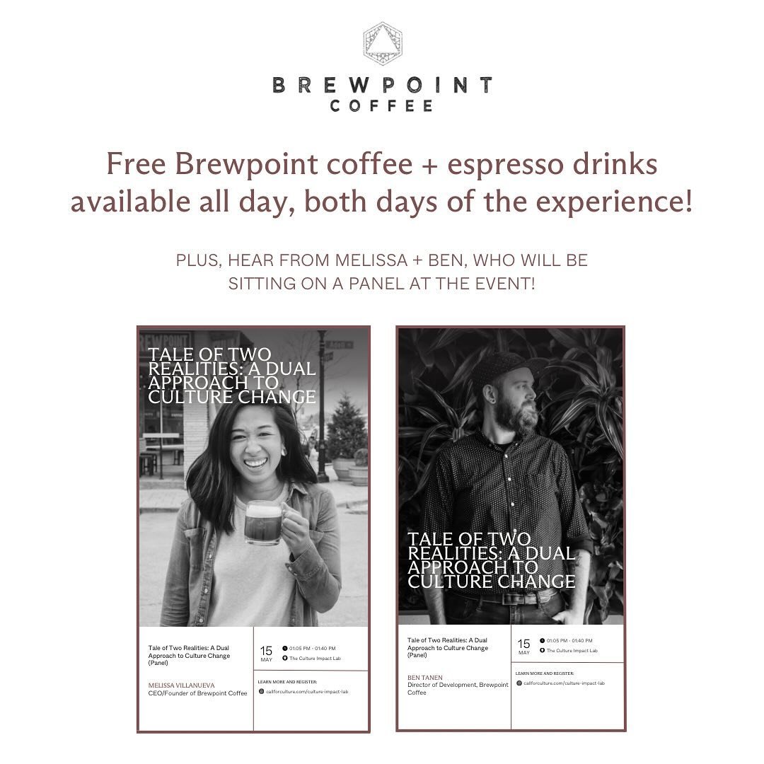 Thank you to our in-kind sponsors and friends at @brewpointcoffee for being such gracious and supportive sponsors to the Culture Impact Lab. We work with values aligned sponsors who are just as committed as us to ensure the experience of our particip