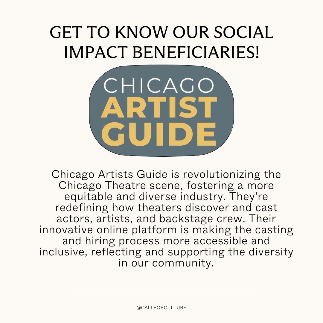 As a part of the Culture Impact Lab, we were able to support 3 non profit organizational causes that Call for Culture has partnered with as a part of the Culture Impact Lab (@freerootoperation, @chiartistguide, and @her.risingg ). It&rsquo;s importan