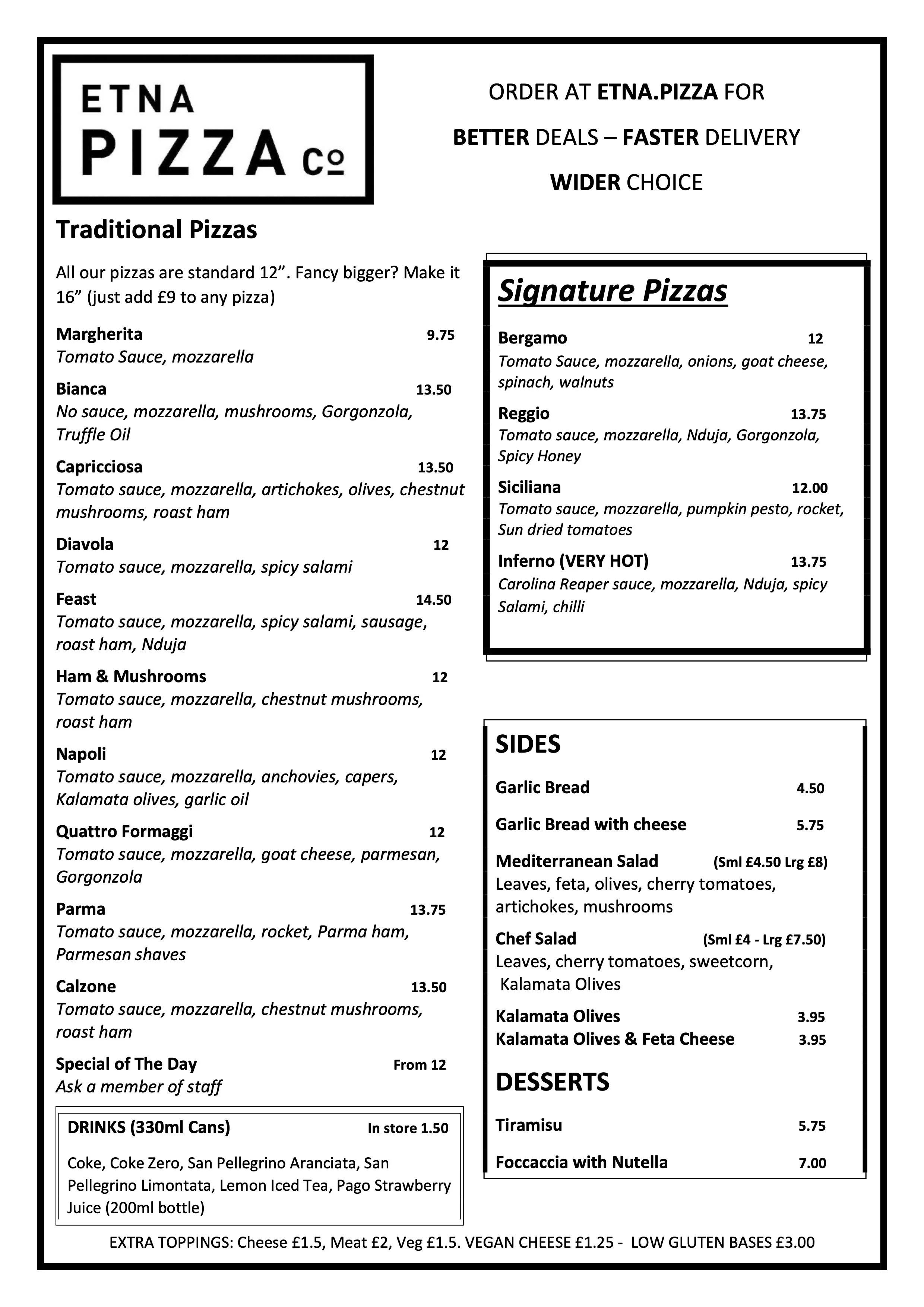 ETNA PIZZA OFFICIAL WEBSITE