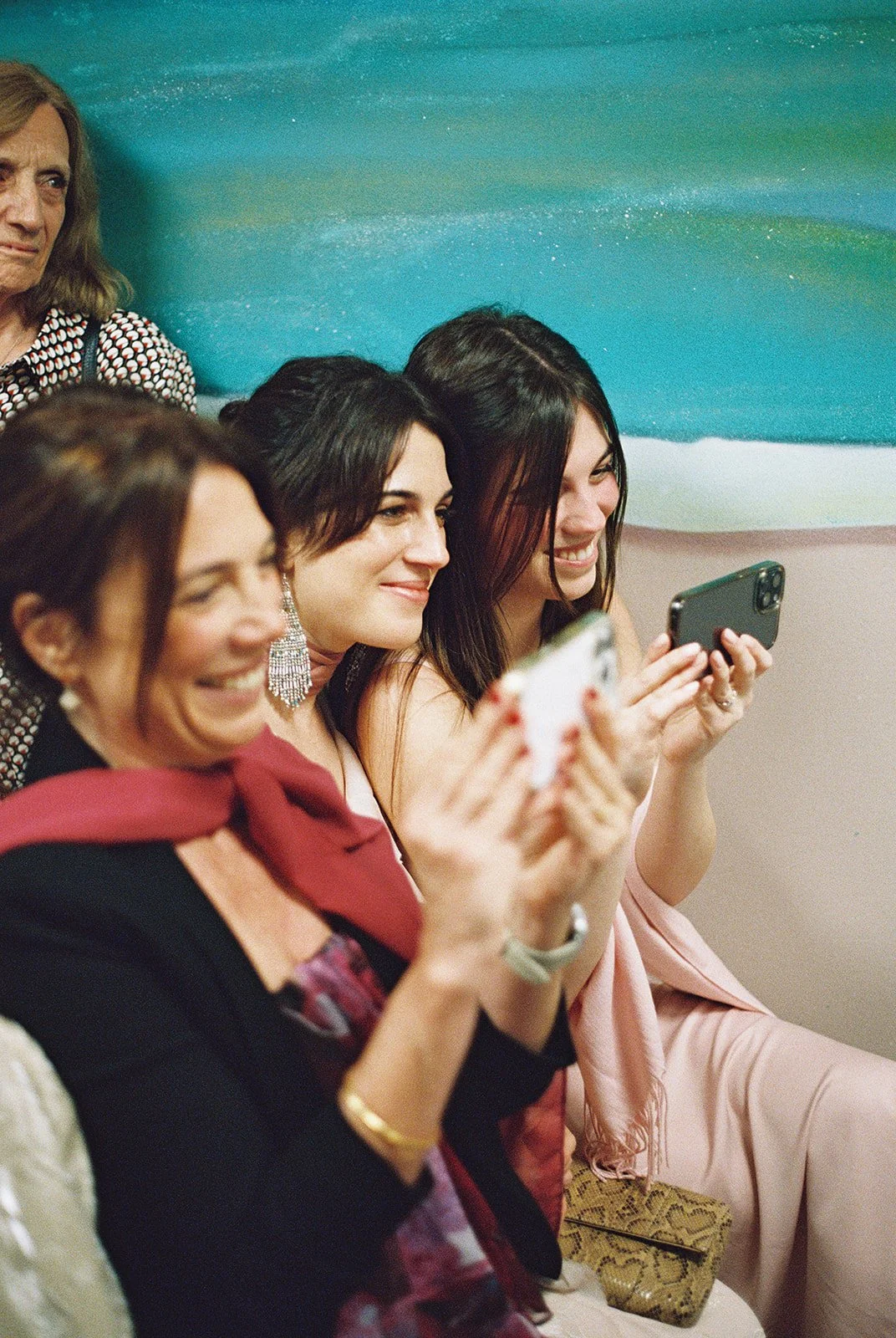 35mm film photo of family members Monroe County Courthouse in Key West, FL taking video of an intimate ceremony at