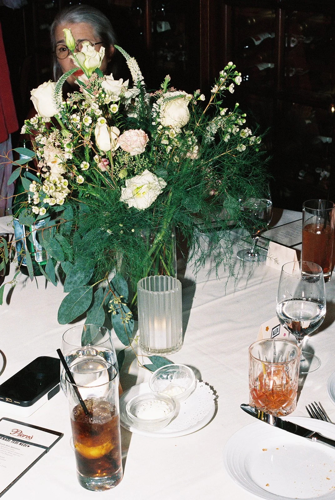 Wedding reception detail shot at Piero's in Las Vegas.