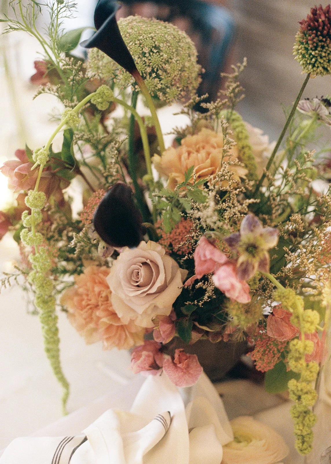 35mm film photo from an Orange County micro wedding reception at Benchmark Restaurant.