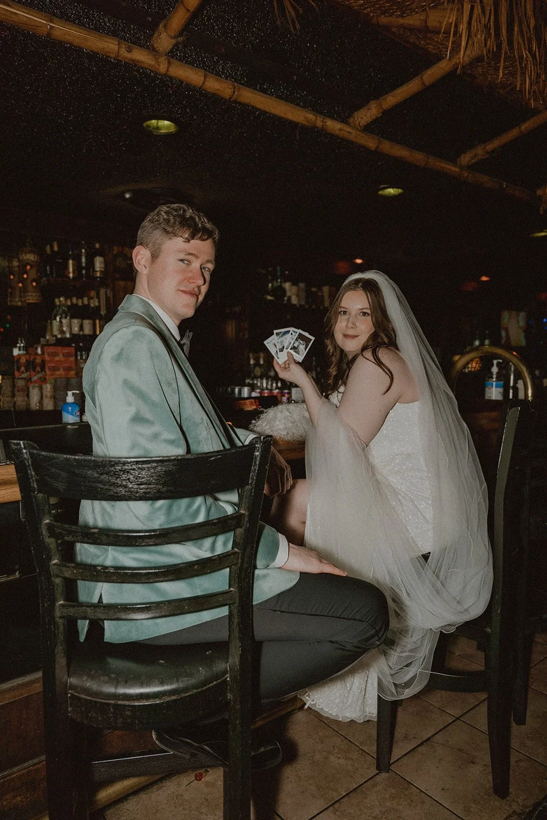 Couple having drinks inside Frankies Tiki Bar in Las Vegas