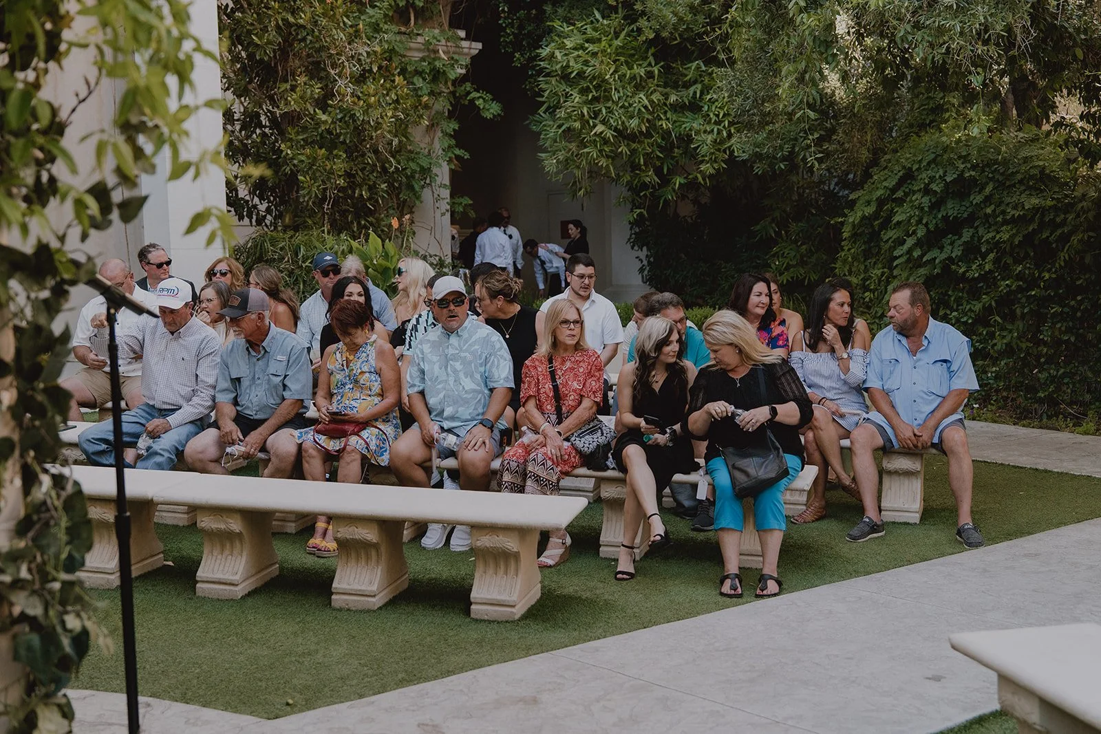 Guests seated and waiting for the Caesars Palace Venus Garden wedding ceremony