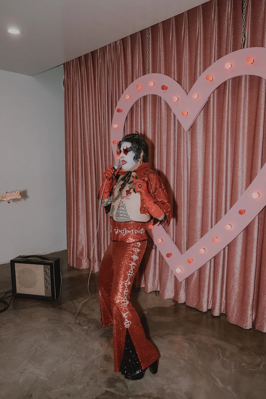 Hellvis performing a Las Vegas wedding ceremony at Sure Thing Chapel.