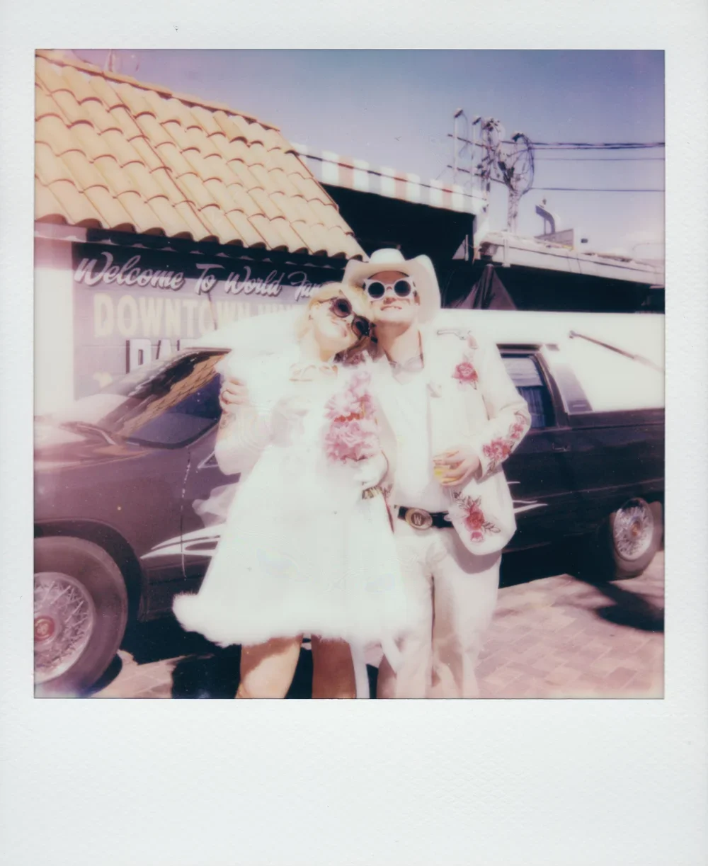 Vintage Cowboy Wedding Couple at Sure Thing Chapel