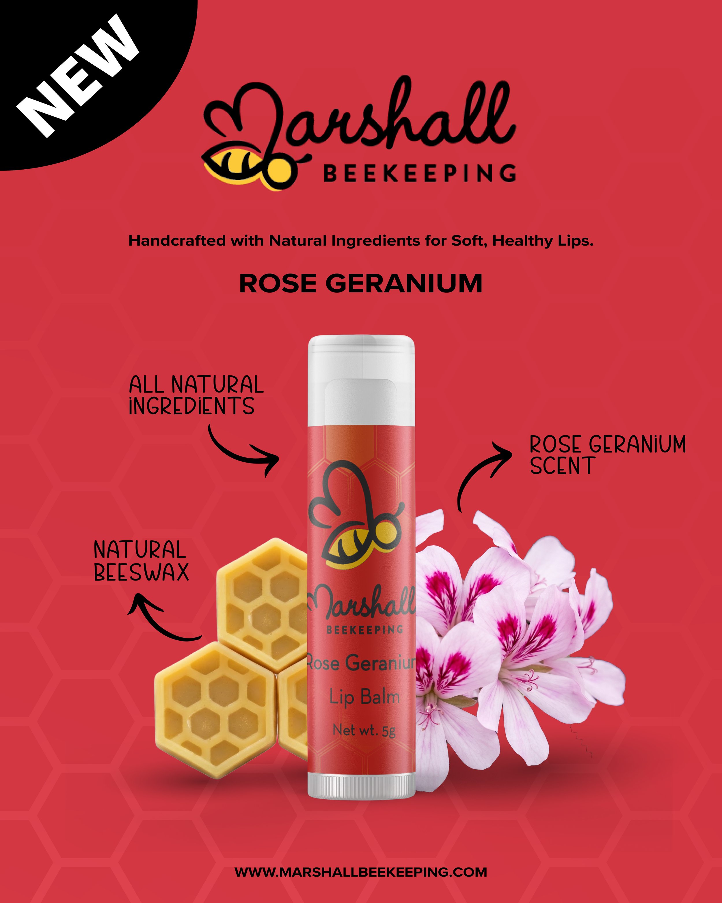 Beeswax Lip Balm - Rose Geranium