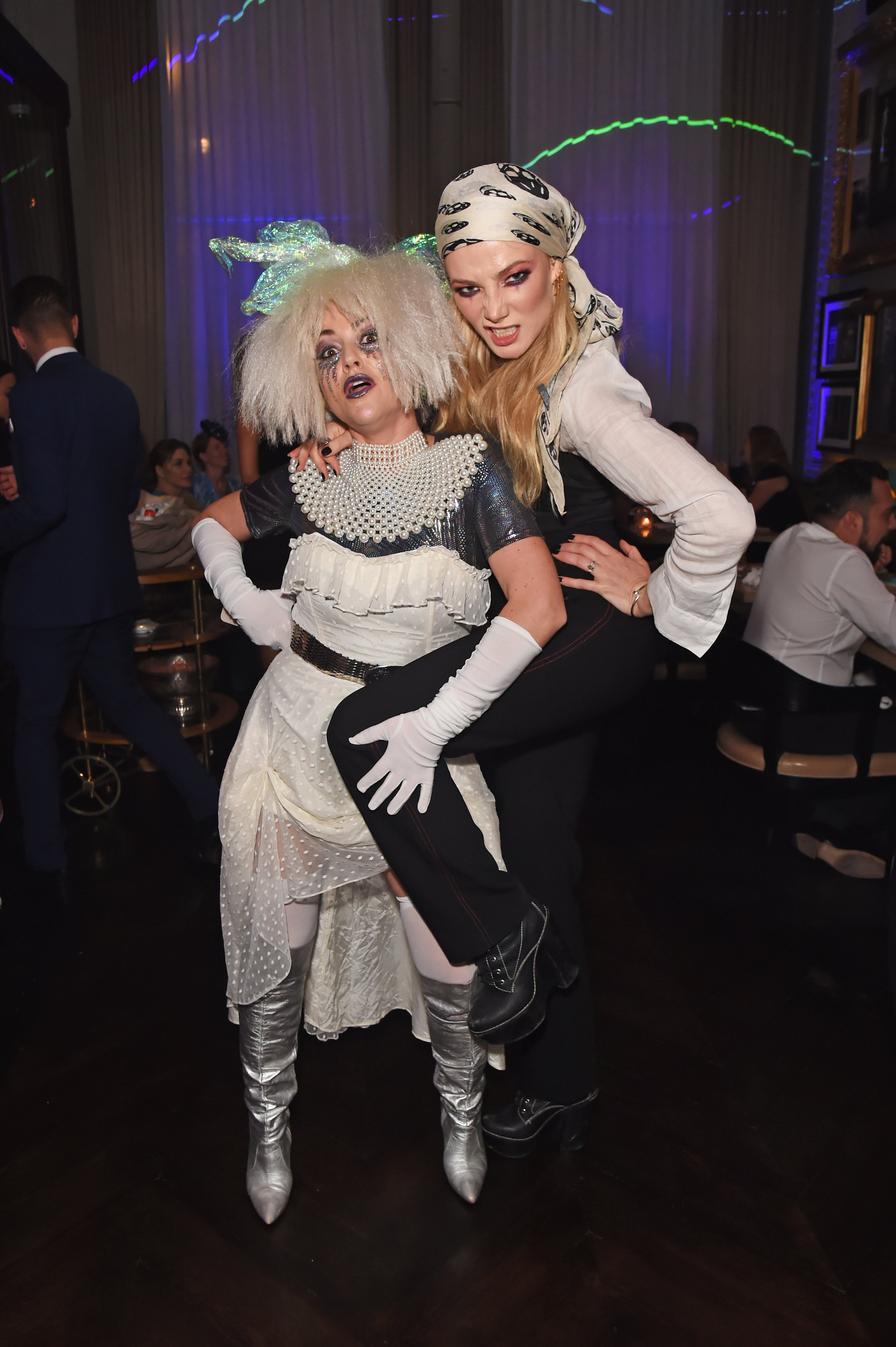 Jaime Winstone and Clara Paget at The Cursed Voyage of HMS Berners at  in collaboration with Project 0 and Grey Goose88.jpg