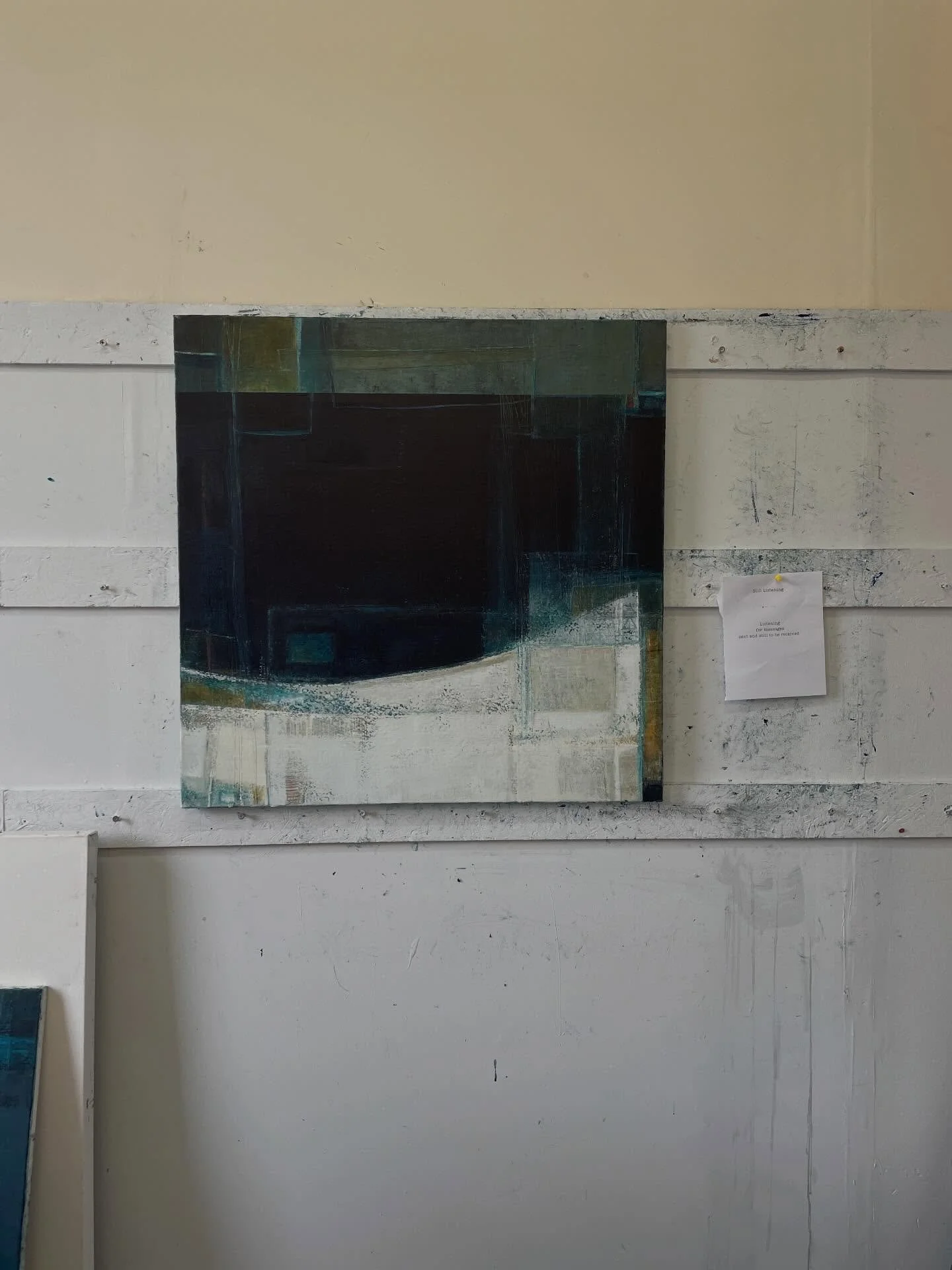 March studio notes

Inside

A painting - paused

Stepping back:
An expanse of dark indigo blue
The curve of a bay
A stillness of mind

Up close:
Small traces 
of human presence

Outside

A walk to the sea
The curve of the bay
A stillness of mind

@de