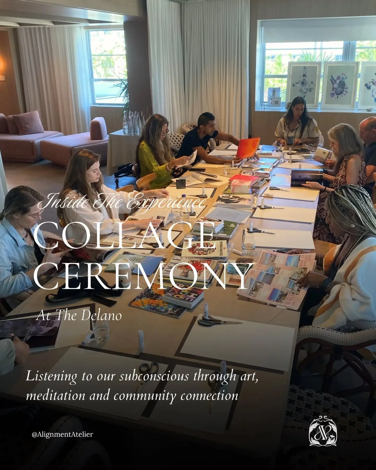 Our Inside the Experience Collage Ceremony at Delano brought together art, meditation, and community to create space for reflection, intuitive expression, and meaningful connection.

By stepping away from perfection and into the creative process, par