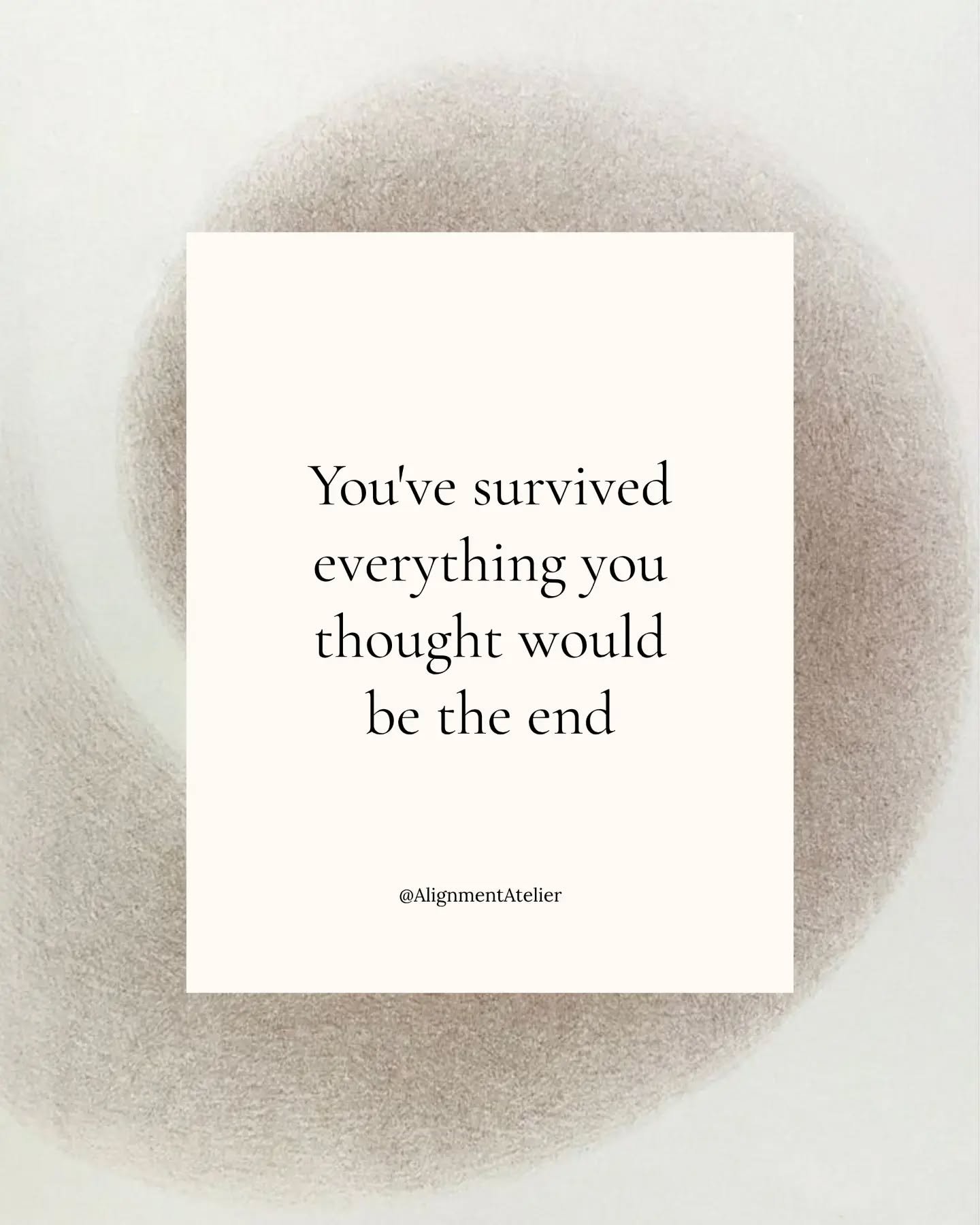 You&rsquo;ve made it through moments you once thought you couldn&rsquo;t. Let that be a reminder of your own strength.

Keep going. There is still so much beauty ahead.

#EmbodiedLiving #ConsciousLiving 
#HolisticHealing #AlignedLiving #AlignmentAtel