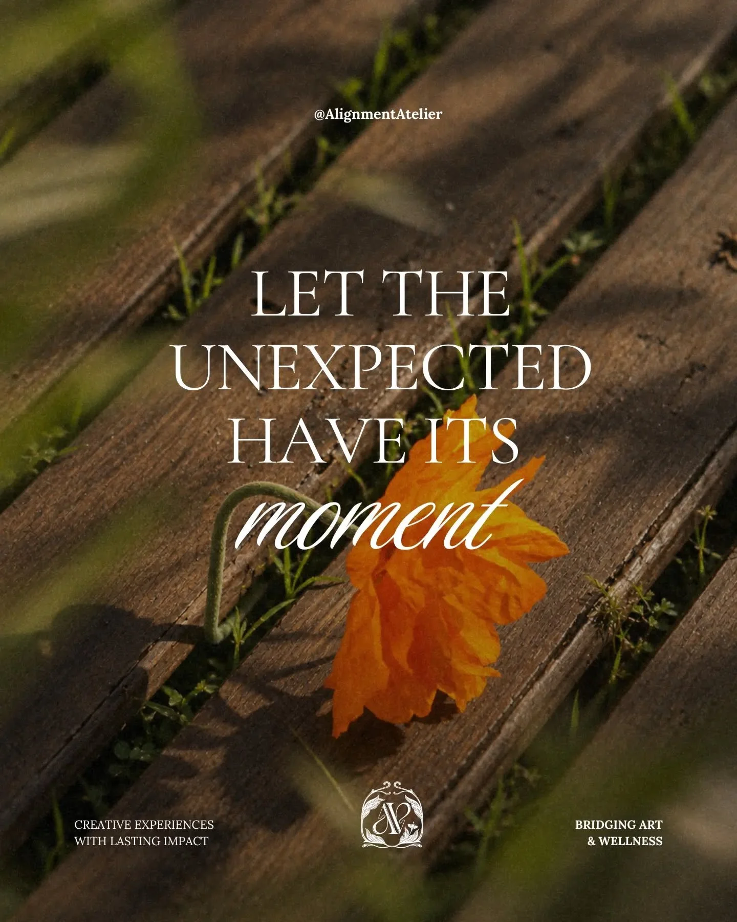Let the unexpected have its moment.

Not everything meaningful needs to be anticipated. Some moments simply need the space to arrive, unfold, and become something more.

#ArtisticJourney #CuratedLiving #ConsciousConnections #ModernRitual #MindfulCrea