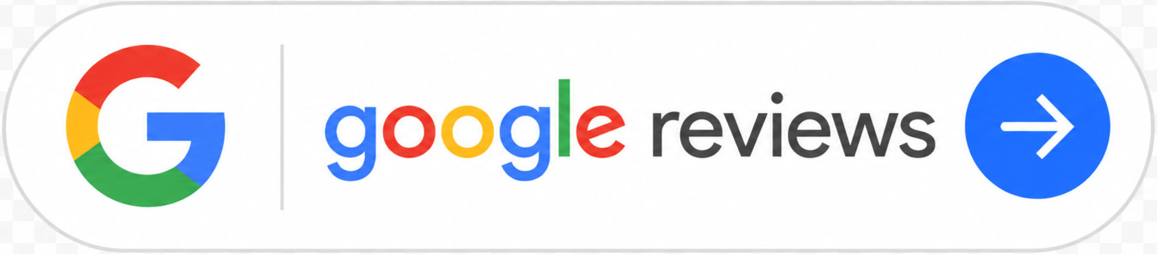 Button with Google logo, the words "google reviews" in colorful and black text, and a blue arrow icon.