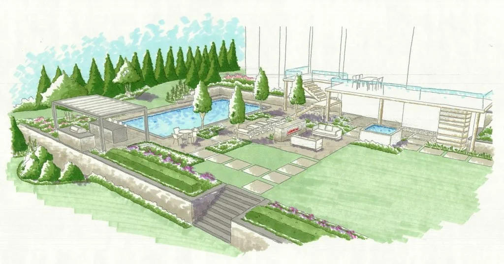 Landscape design plan for a Bellevue outdoor living space