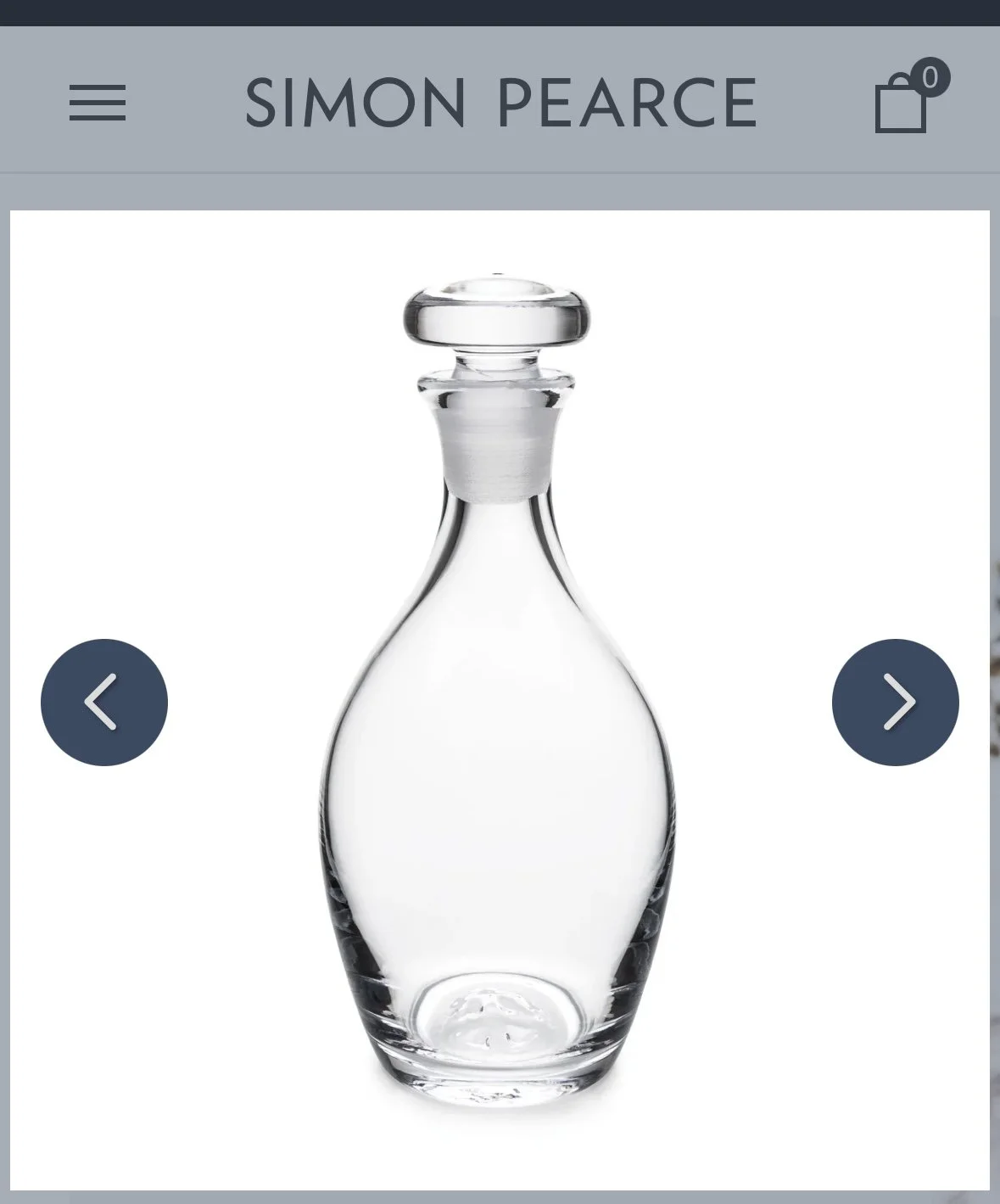 Simon Pearce Hand Blown Glass Decanter