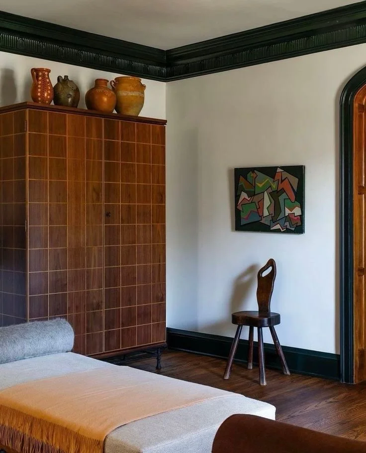 Recent Pinterest saves - Dark wood forever ✨

vintage pinterest finds, pinterest home inspiration, vintage interiors pinterest, cosy home ideas, slow living interiors, nostalgic interiors, warm neutral homes, eclectic home style, lived in interiors, 