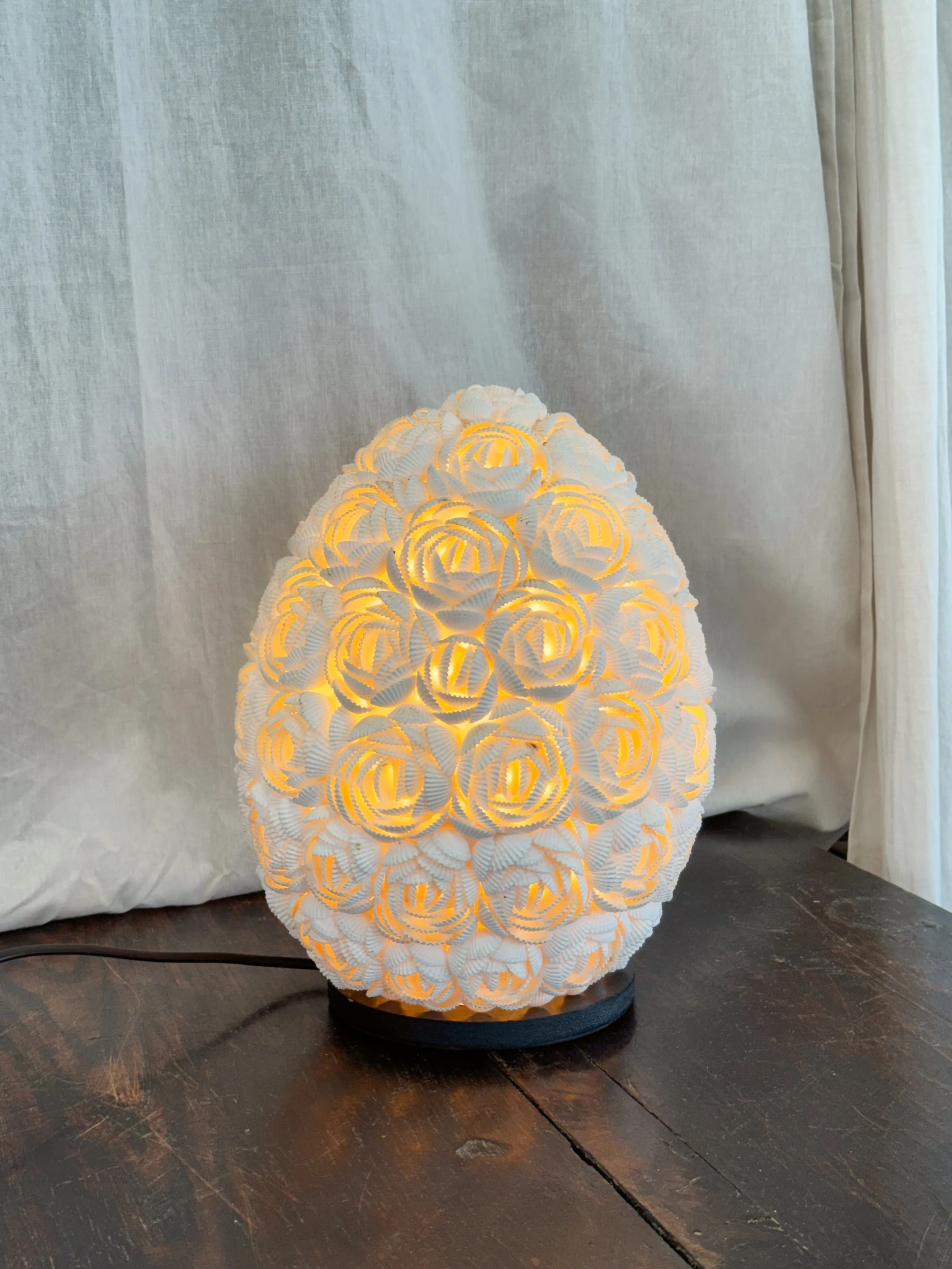 Handmade French Shell Table Lamp