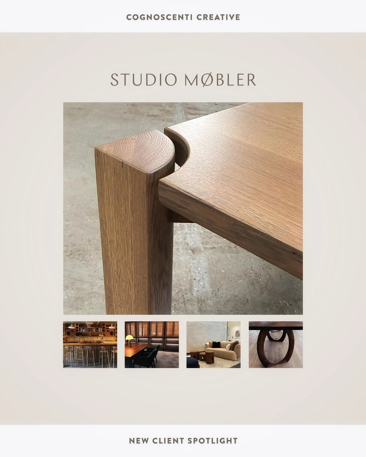 #NewClient This month, we&rsquo;re kicking off a new collaboration with the small-but-mighty furniture design and fabrication shop @studio_mobler. Already a favorite of local architects, interior designers and commercial clients, this studio&rsquo;s 