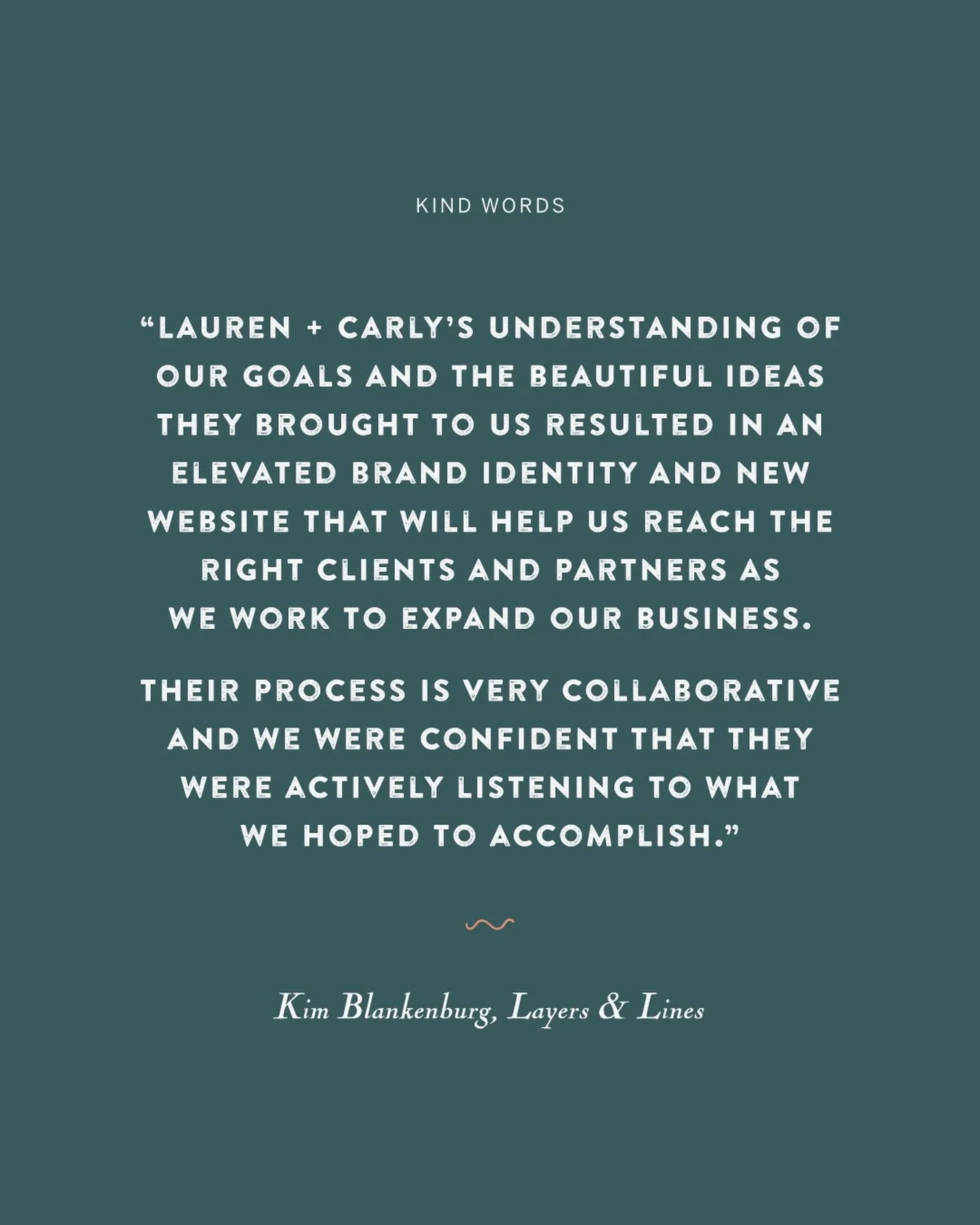 Anytime we partner with other small studios&mdash;whether architects, designers or other creative service providers&mdash;it reminds us that brands aren&rsquo;t just for the public; they&rsquo;re incredibly personal. For founders Kim + Molly at @Laye
