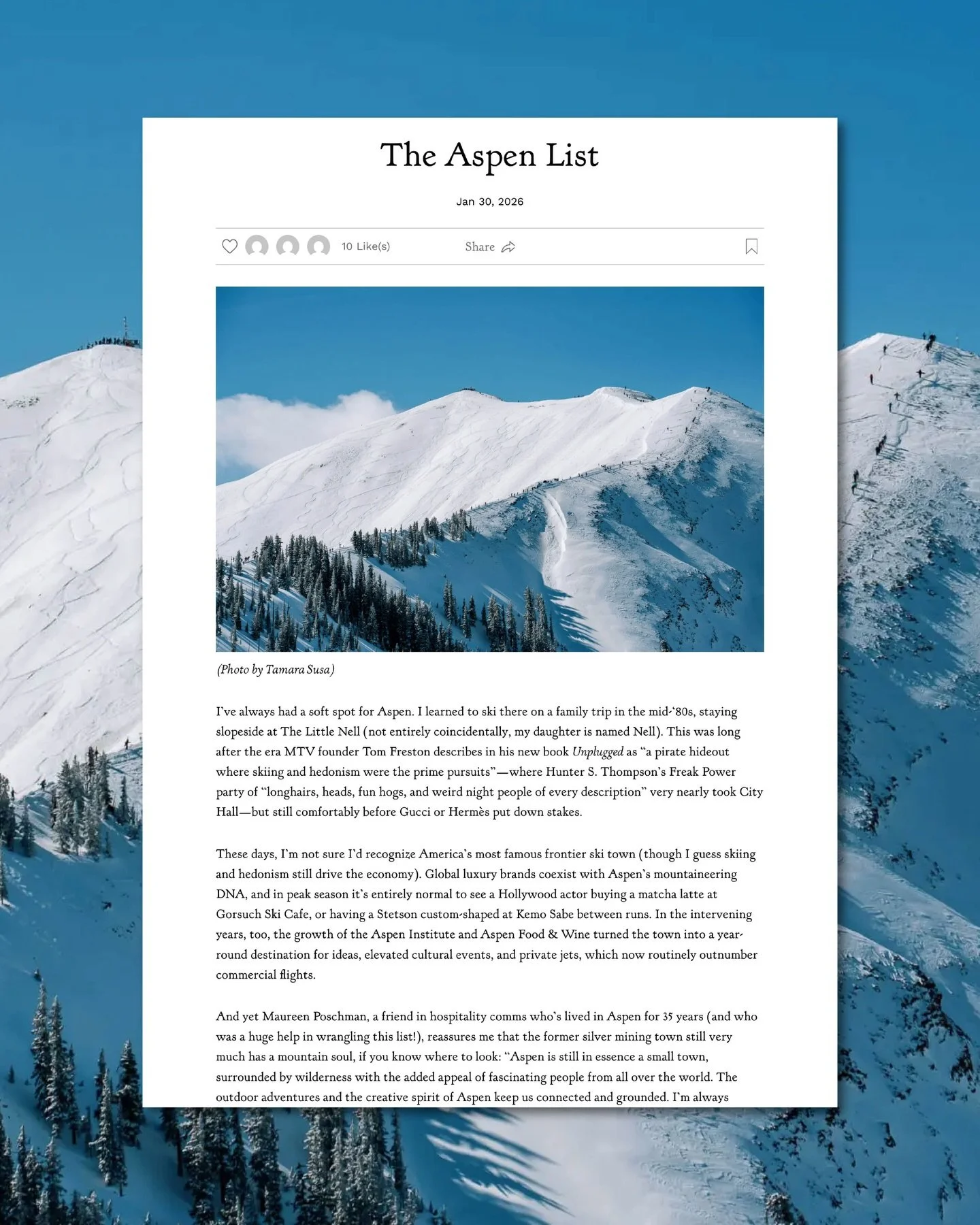 After a largely snowless winter on the Front Range, we&rsquo;re already pinning our sights on the slower charm of Colorado&rsquo;s shoulder seasons. So when we were asked to contribute to @yolojournal&rsquo;s recent Aspen Guide, we took the path less
