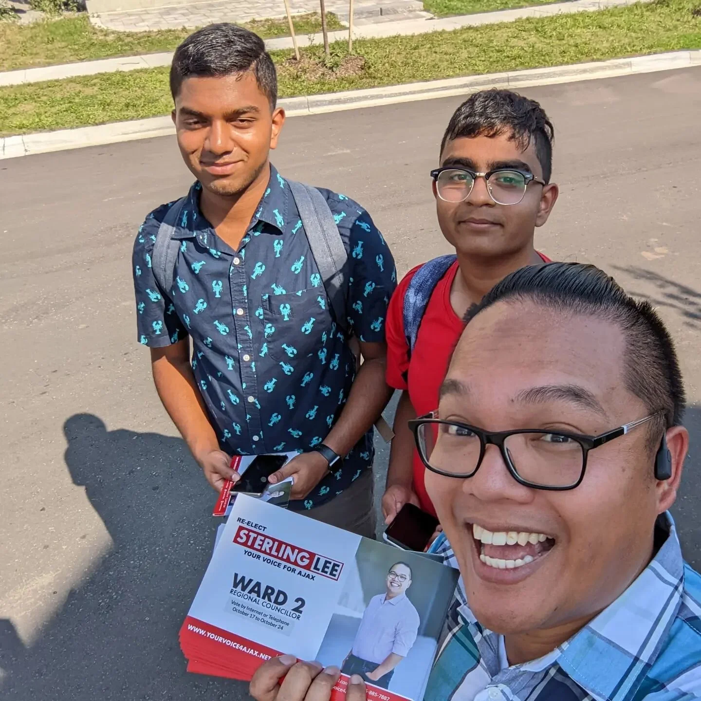 Thanks to my awesome volunteers Bhaveash and Paul for powering through the heat during today's canvass!  It was great catching up with neighbors (@suzischarcuteries came through with some refreshments for the team) and meeting new residents to #AjaxW