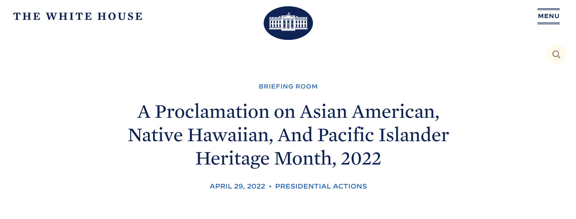 A Proclamation on Asian American, Native Hawaiian, And Pacific Islander Heritage Month, 2022
