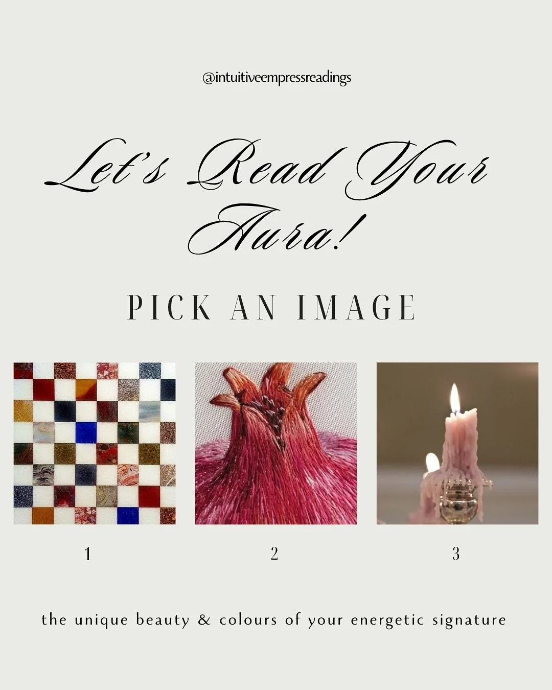 Let&rsquo;s read your aura!
🪄🩸🍇⚱️🫆🐝
pick an image // temple of venus: link in bio 

&mdash; our first TEMPLE OF VENUS community call is on zoom at 4PM PST / 7PM EST on Thursday, June 5th. 

will you join us? 🤗 link in bio to sign up &amp; get a