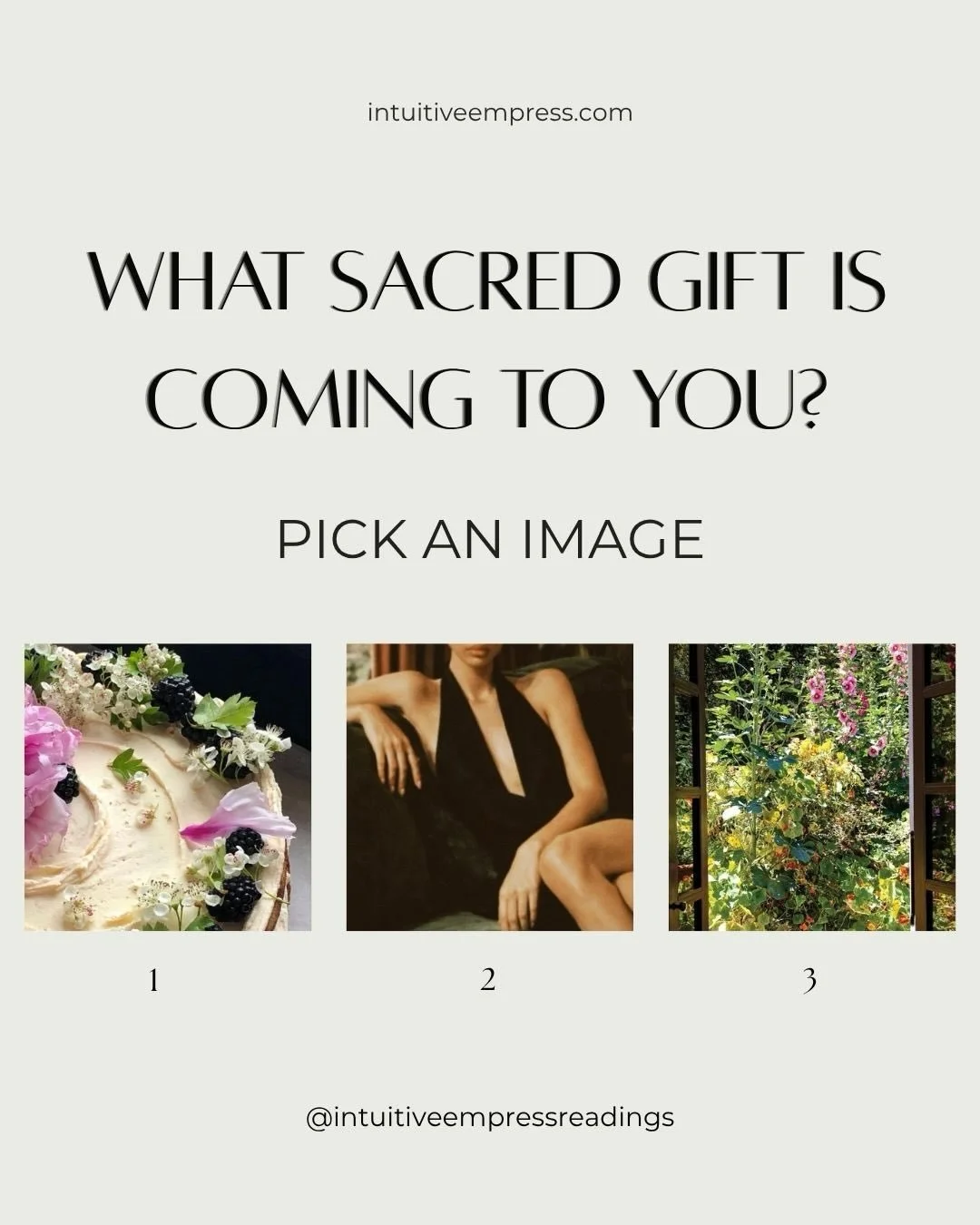 what sacred gift is coming to you? 🪄🧚&zwj;♀️🏺🍰 pick an image 

Before choosing your image, make sure you are hydrated &amp; grounded. Take a few nourishing breaths and select using your intuition. Don&rsquo;t overthink it. These are general readi