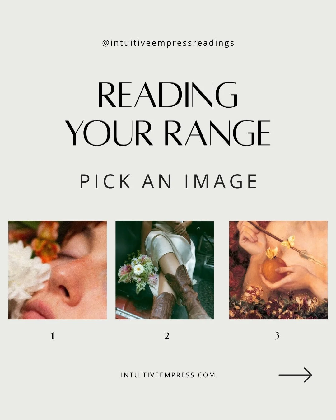 reading your range 👢🍊🥂 pick an image 

&bull;

Before choosing your image, make sure you are hydrated &amp; grounded. Take a few nourishing breaths and select using your intuition. Don&rsquo;t overthink it. These are general readings &amp; for ent