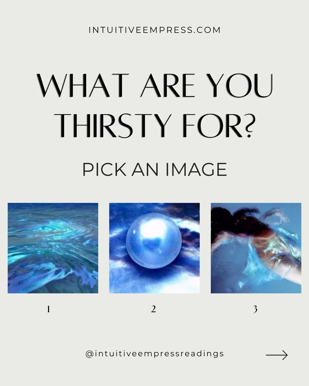 what are you thirsty for? 🪝💦💧pick an image 

&bull;

Before choosing your image, make sure you are hydrated &amp; grounded. Take a few nourishing breaths and select using your intuition. Don&rsquo;t overthink it. These are general readings &amp; f
